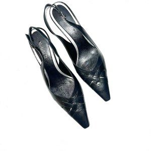 Michelle D Women's Sling Back Heels, Black, Size 9M